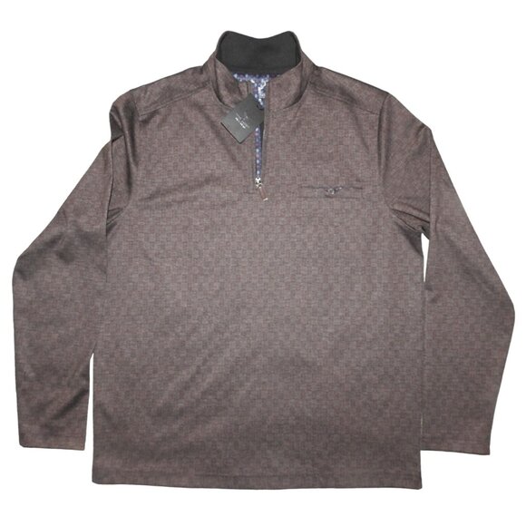 NWT Nicoby 1/4 Zip Brown Pullover Long Sleeve Sweater Men's Large $128 - Picture 1 of 9